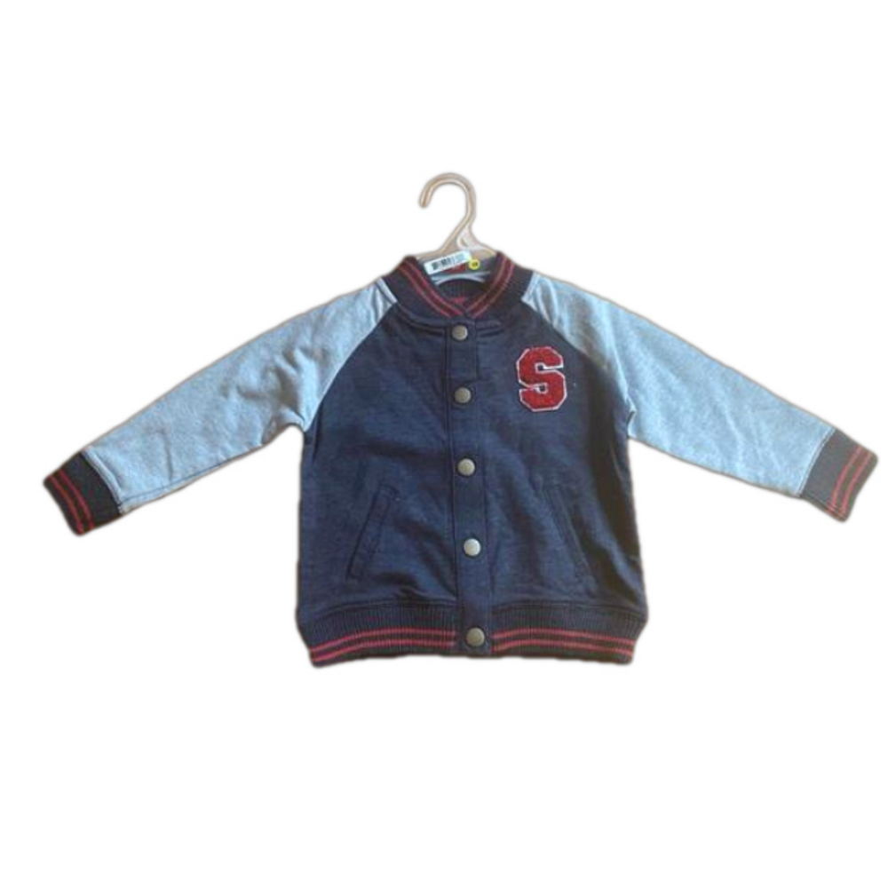 🆕 NWT Snugabye 18M snap Button varsity Bomber Jacket Cotton Mix spring coat